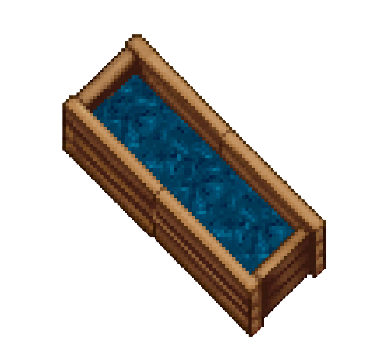 Complete wooden Mount Breeding Trough filled with water