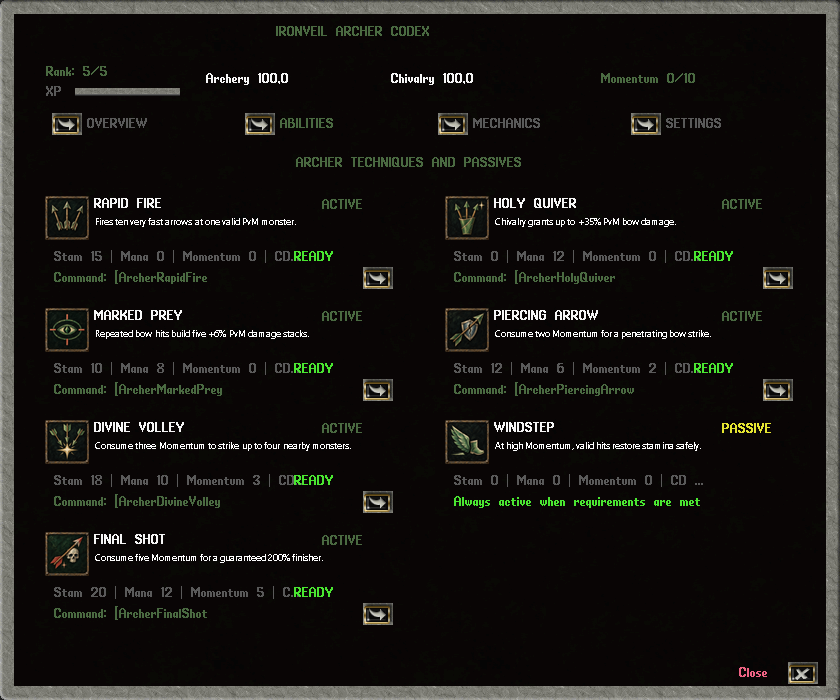 Real Ironveil Archer Codex gump