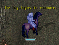 Character with the yellow message The key begins to resonate