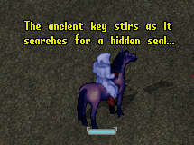 Character with the private yellow message that the ancient key is searching for a hidden seal
